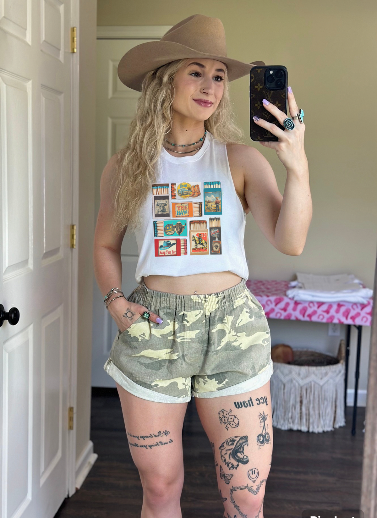 Western Matchbox Cropped Tank