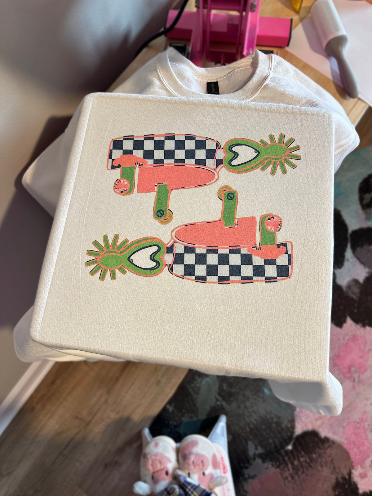 Neon Spurs TEE or CREWNECK