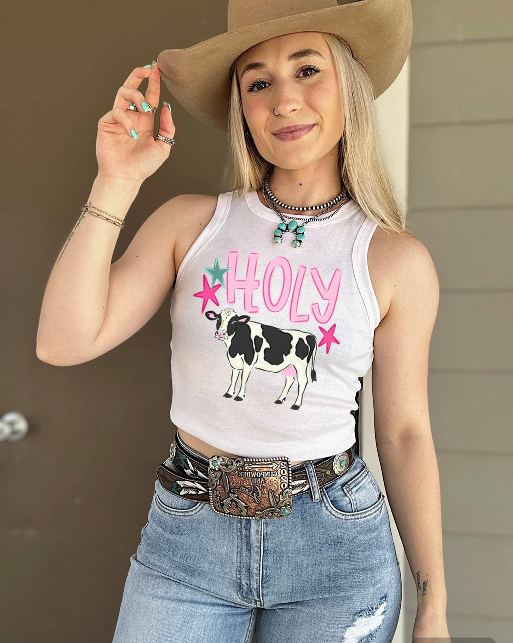 Holy Cow Cropped Tank