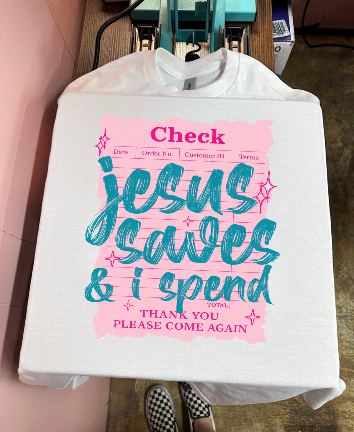 Jesus Saves & I Spend Tee or Crewneck