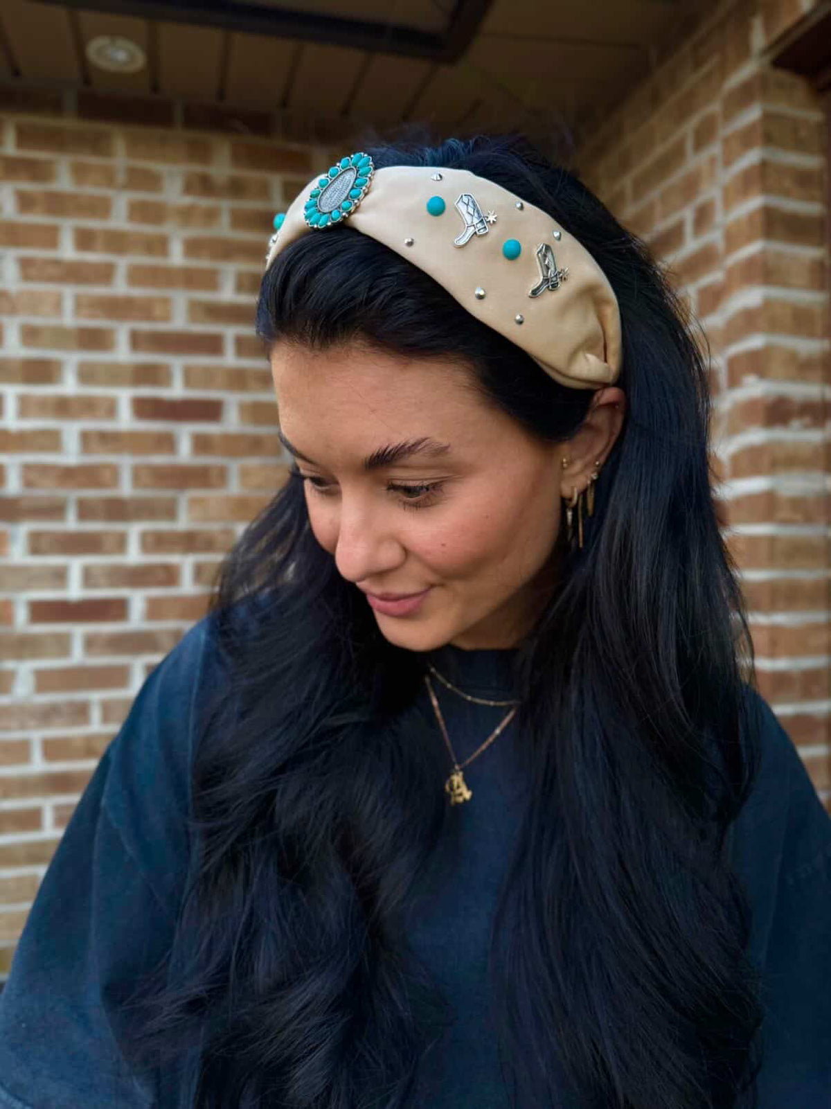 Western Turquoise Top Knotted Headband