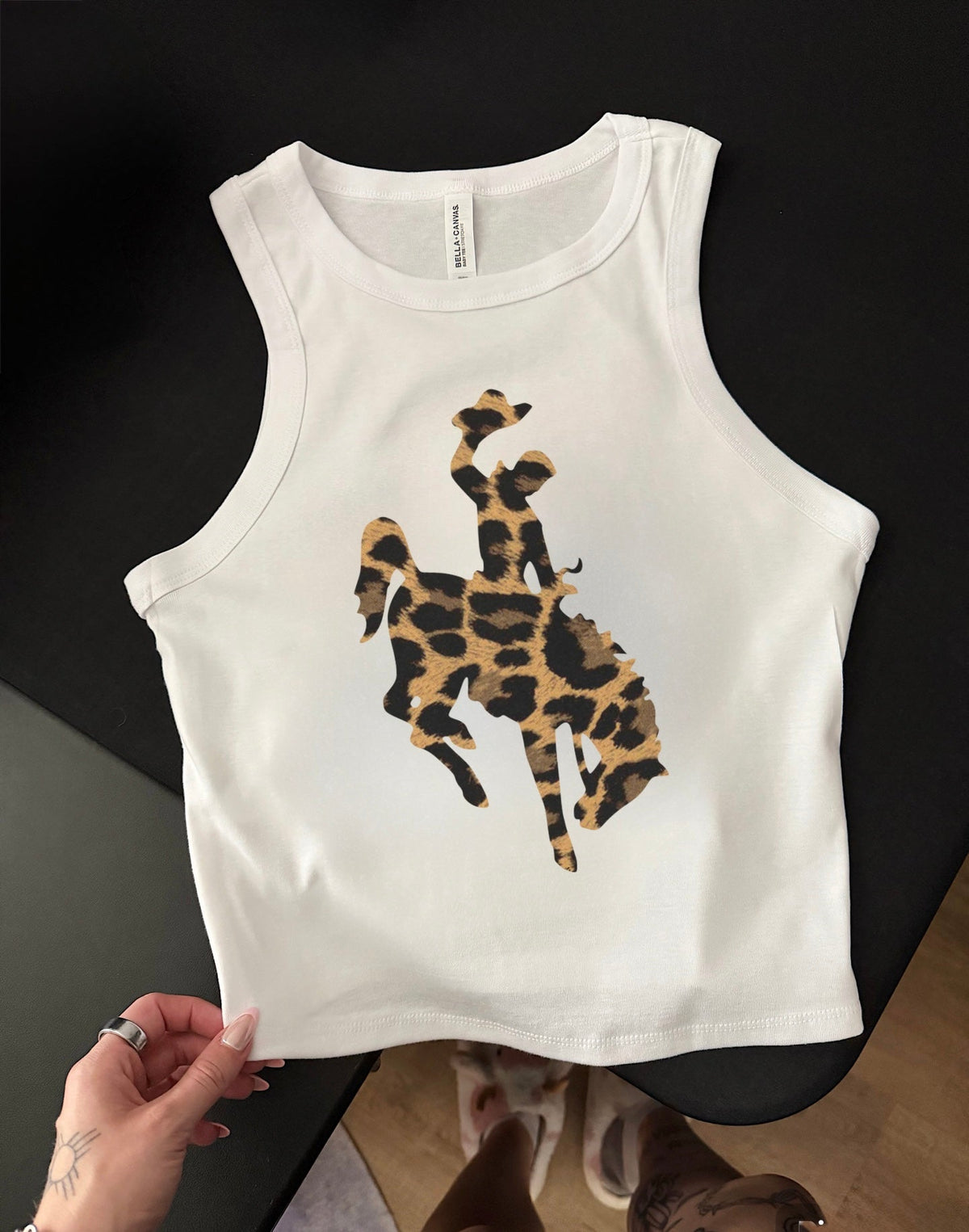 Leopard Cowboy Cropped Tank
