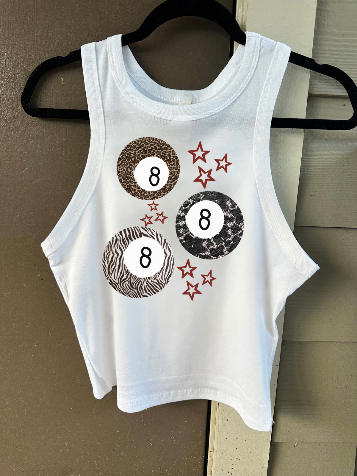 Animal Print 8 Ball Cropped Tank