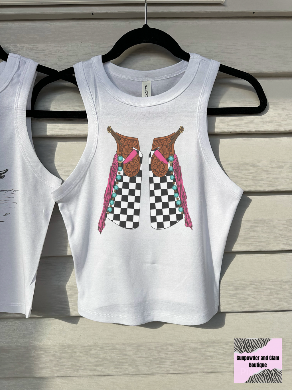 Checkered Chaps Cropped Tank