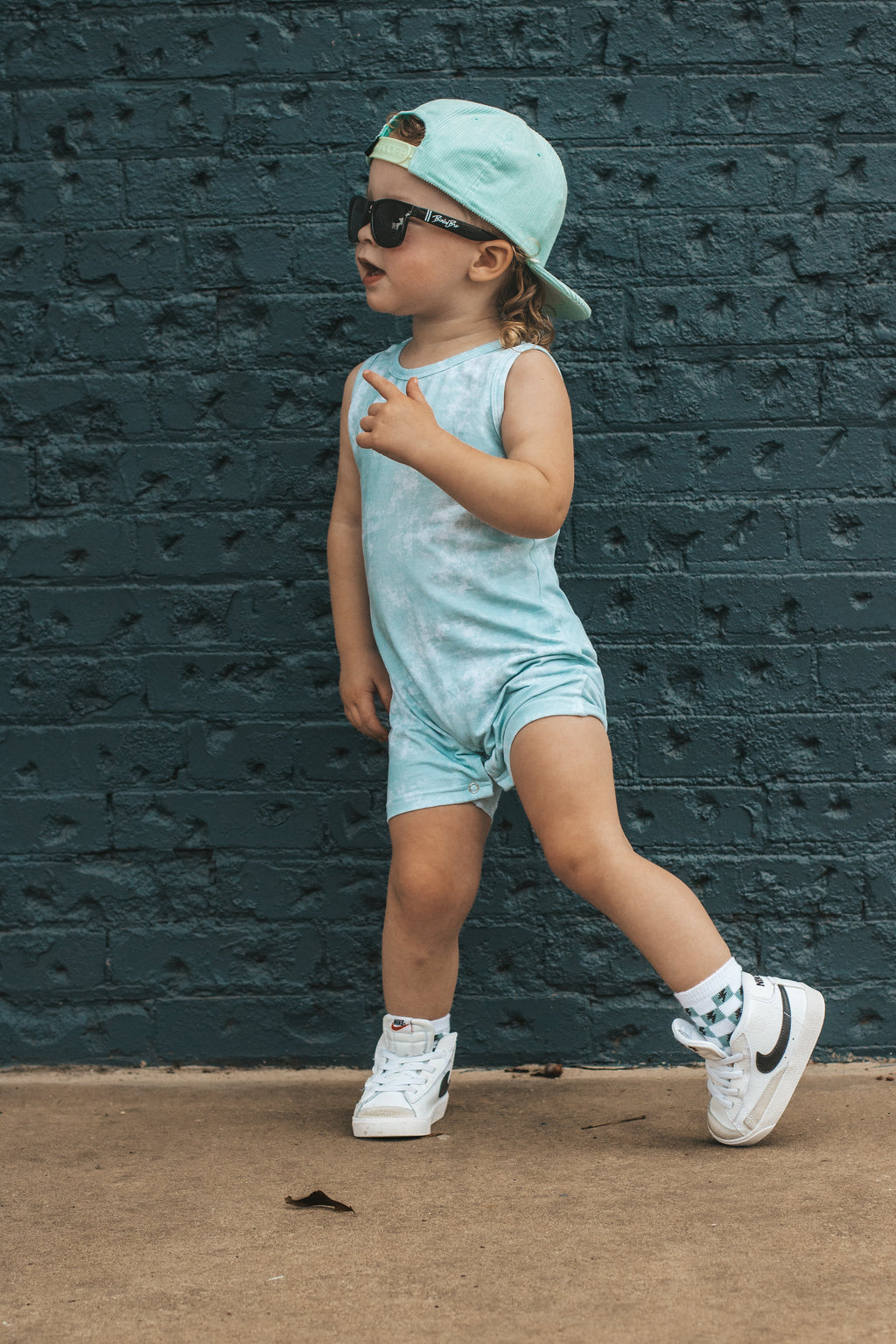 6/12 Months Mint Tie Dye Tank Top Romper (FINAL SALE)