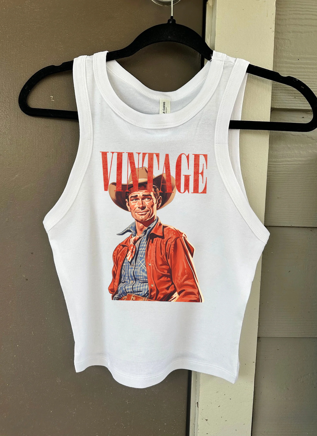 Vintage Cowboy Cropped Tank