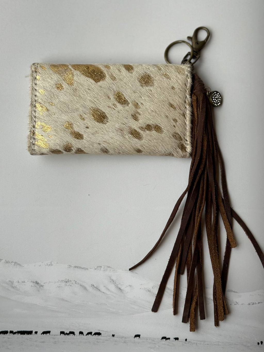 Gold Dust Fringe Wallet Keychain