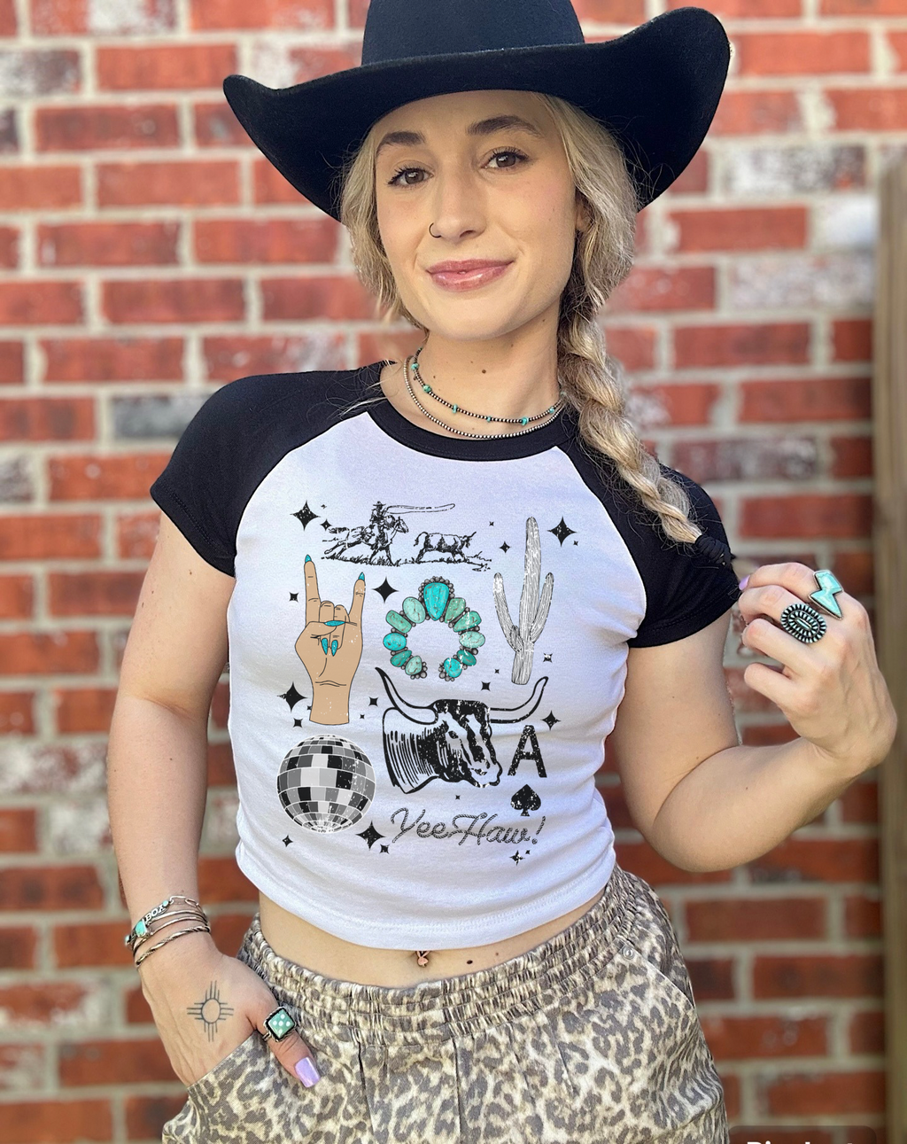 Western Collage Baby Tee