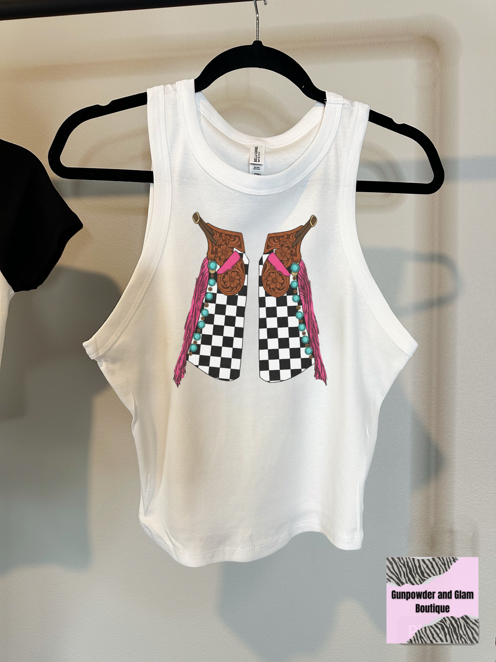Checkered Chaps Cropped Tank