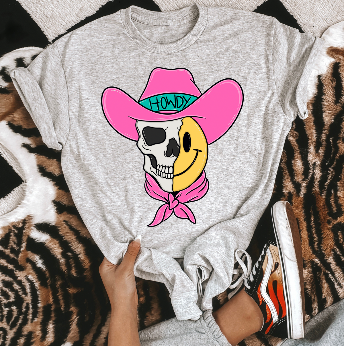 Smiley Skeleton TEE or CREWNECK