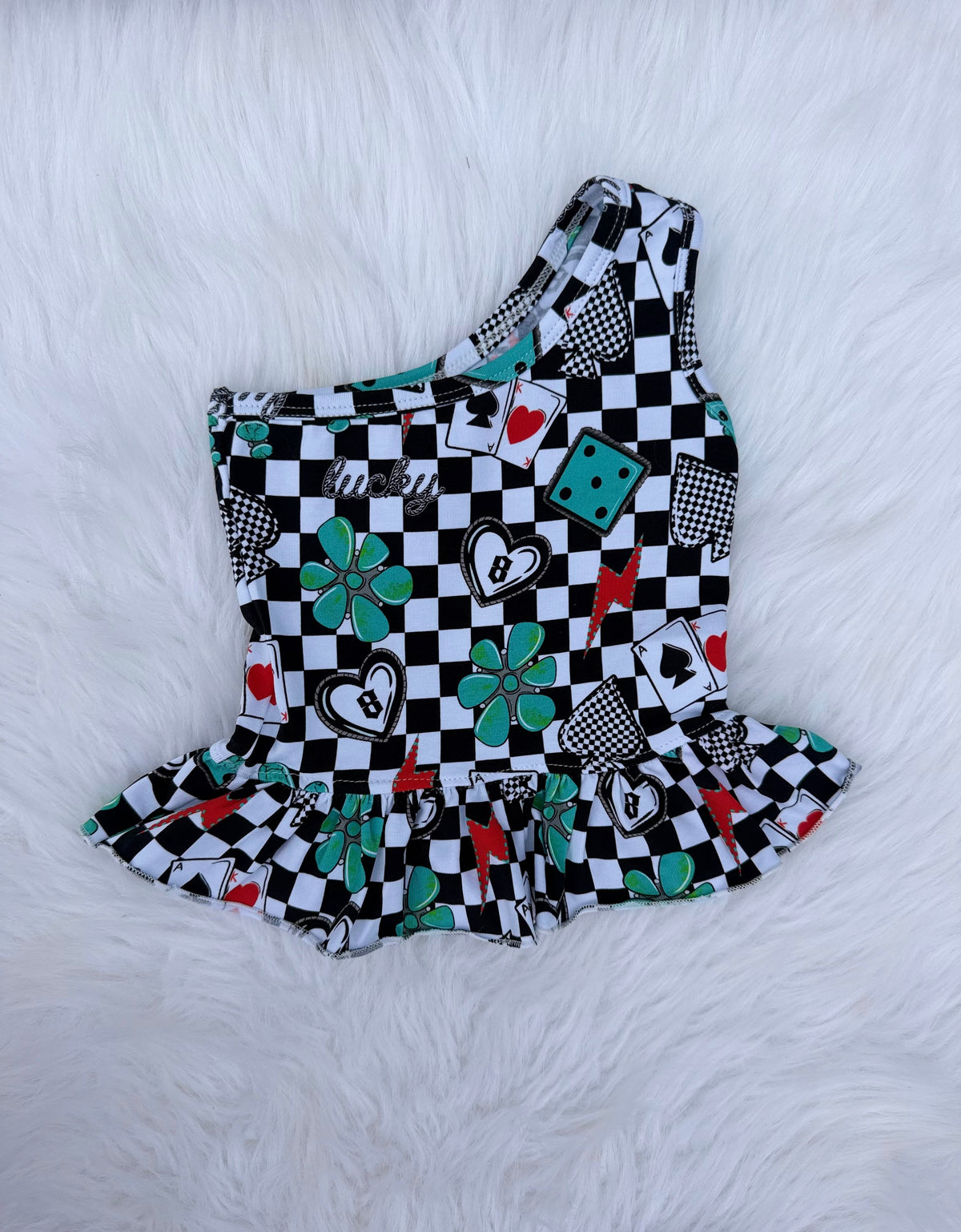 Dicey Darlin One Shoulder Top