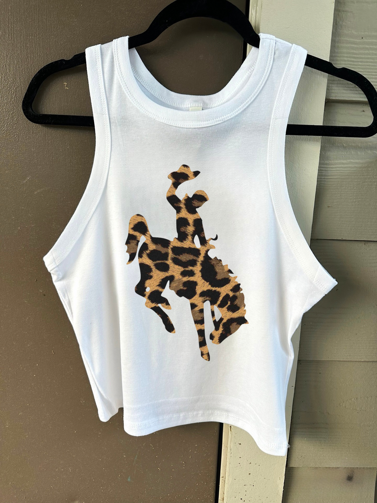 Leopard Cowboy Cropped Tank