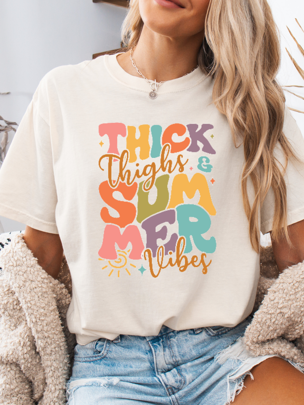 Thick Thighs And Summer Vibes Graphic