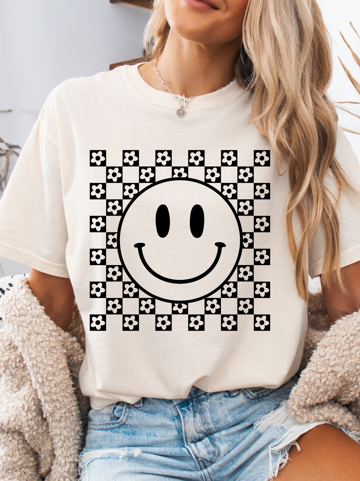 Checkered Smile Graphic