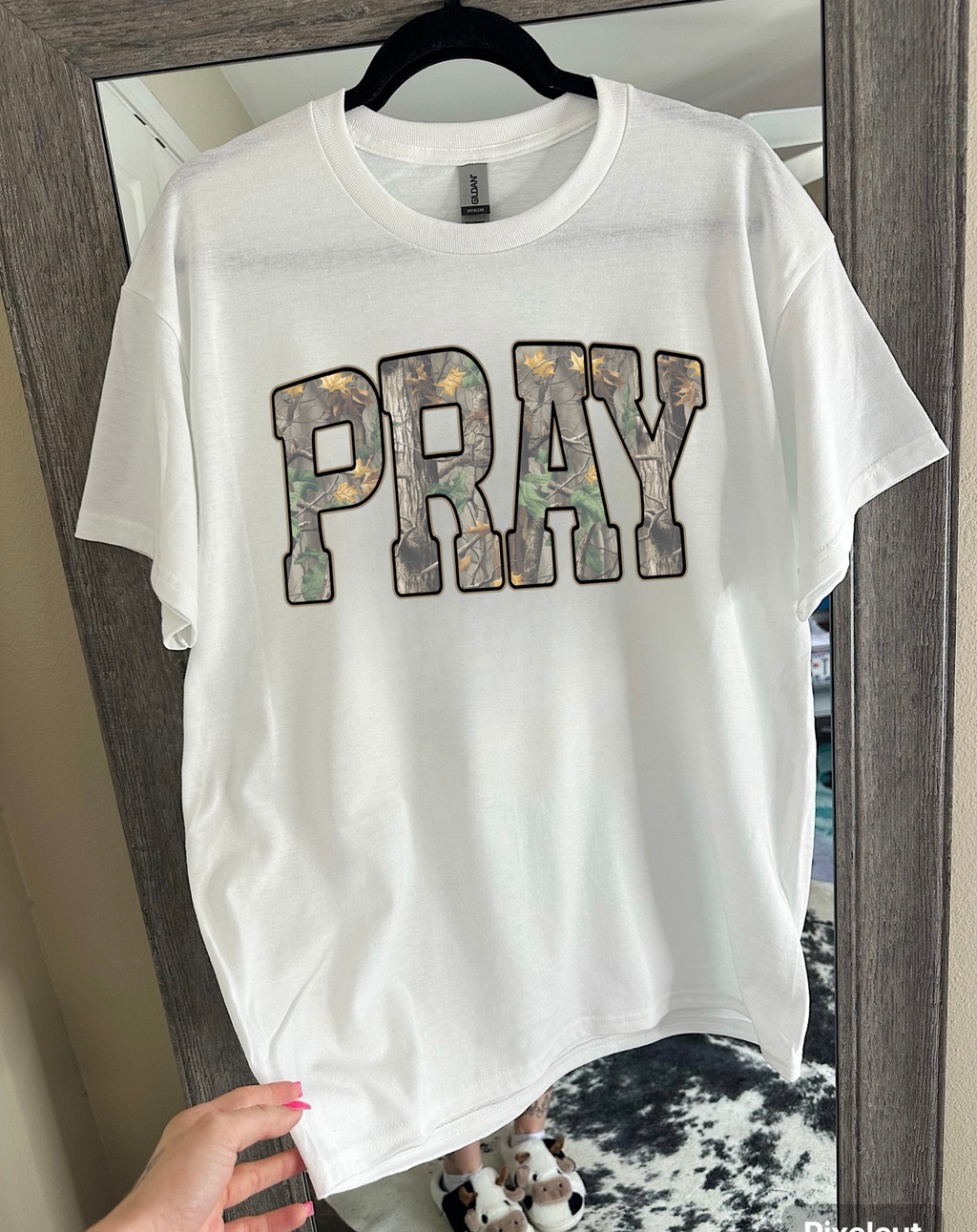 Camo Pray Tee or Crewneck