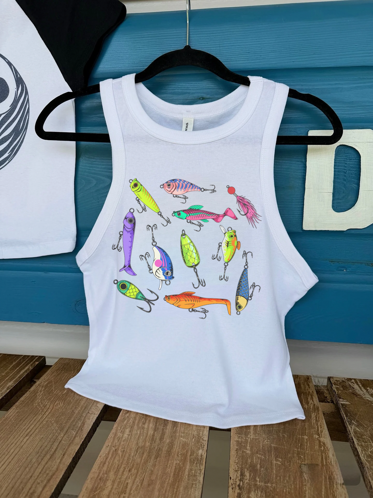 Funky Fishing Lures Cropped Tank