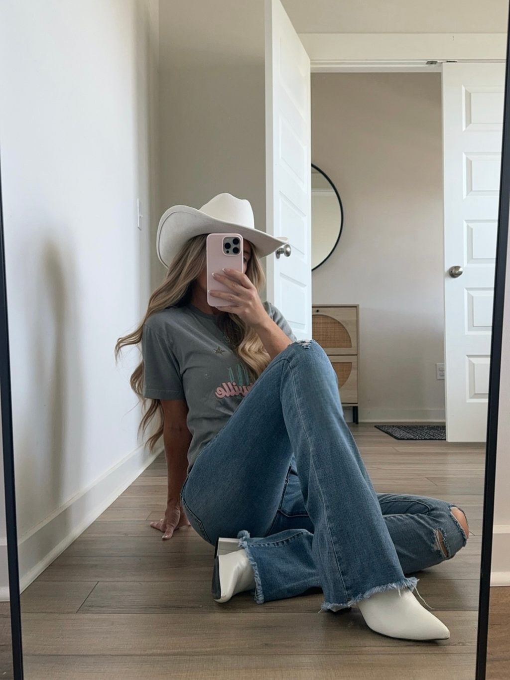 Sarah Distressed Medium Wash Flares