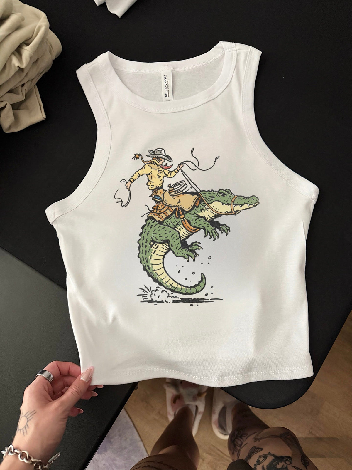 Alligator Cowboy Cropped Tank