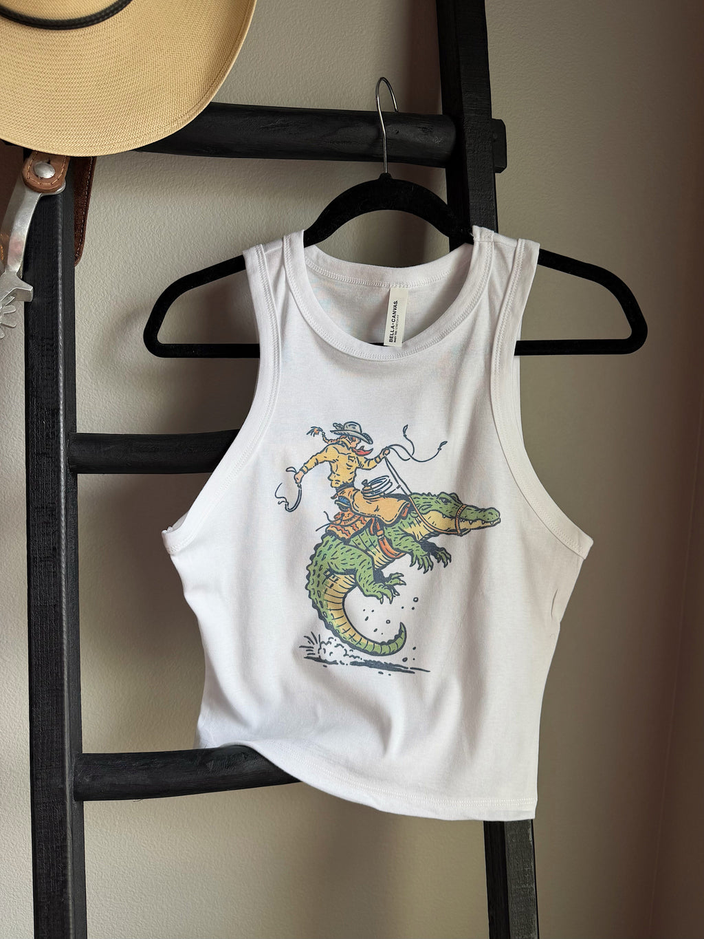 Alligator Cowboy Cropped Tank