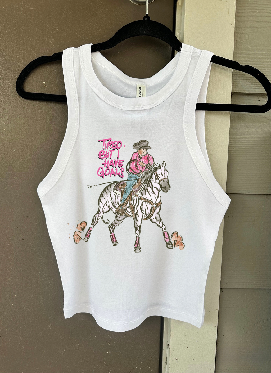 Tired But I Have Goals Cropped Tank