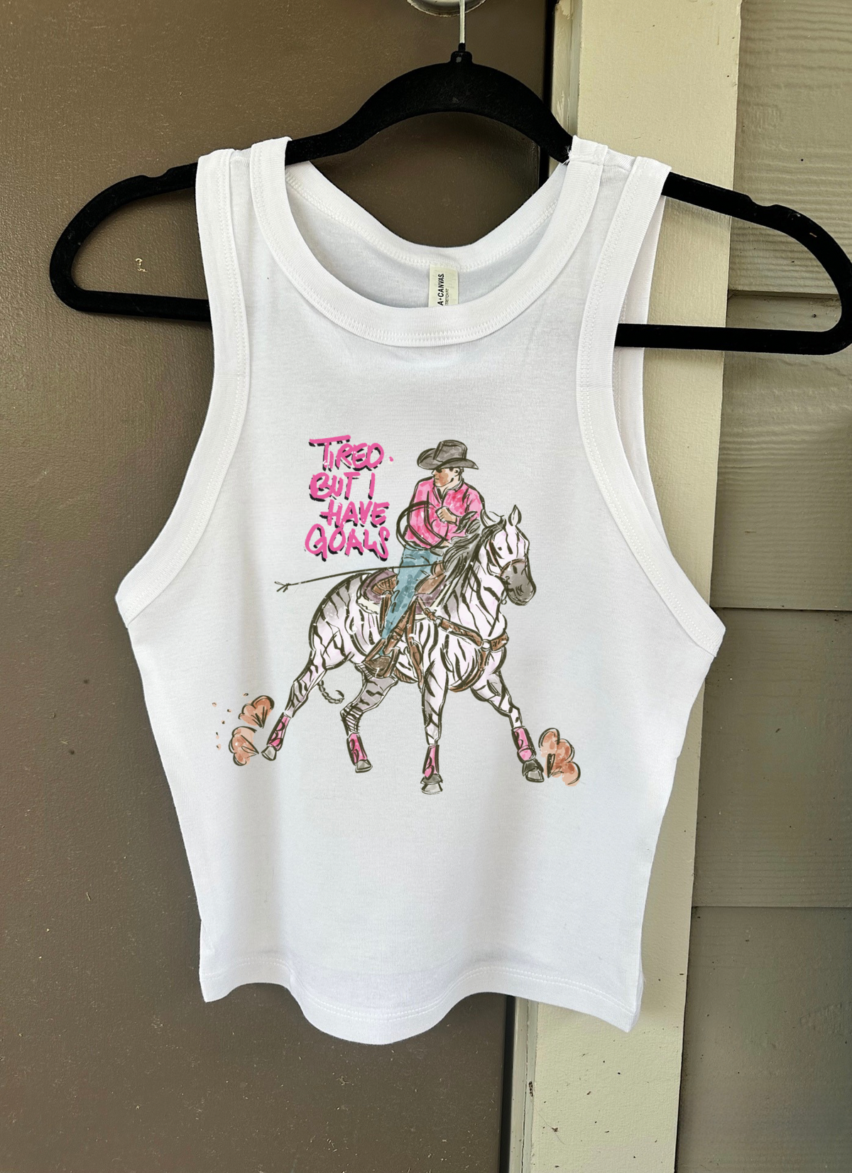 Tired But I Have Goals Cropped Tank