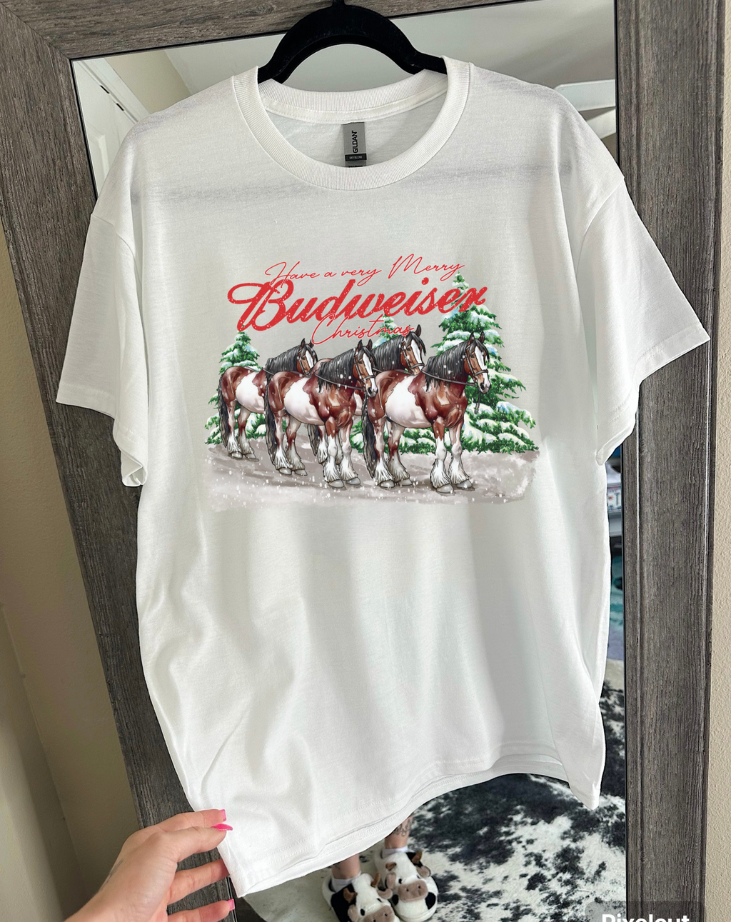 Merry Bud Christmas Tee or Crewneck
