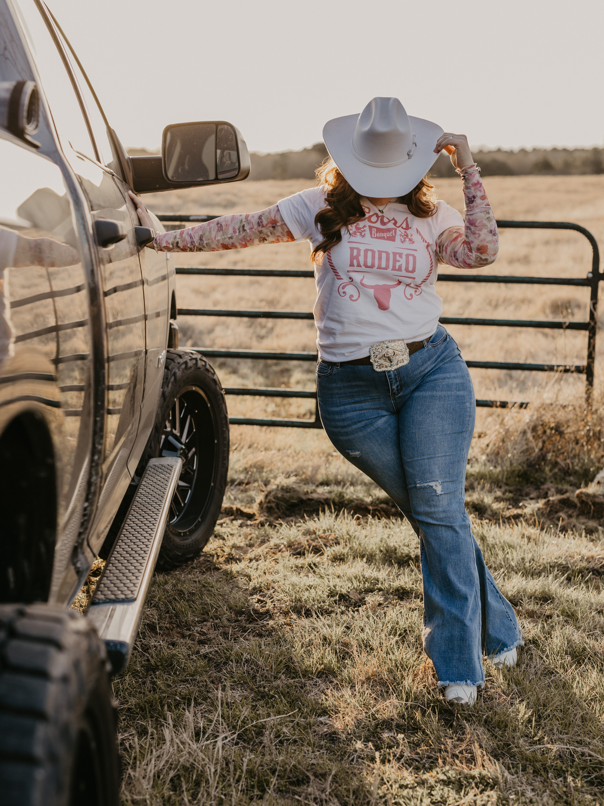 Sarah Distressed Medium Wash Flares