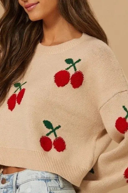 Cherries Knit Sweater