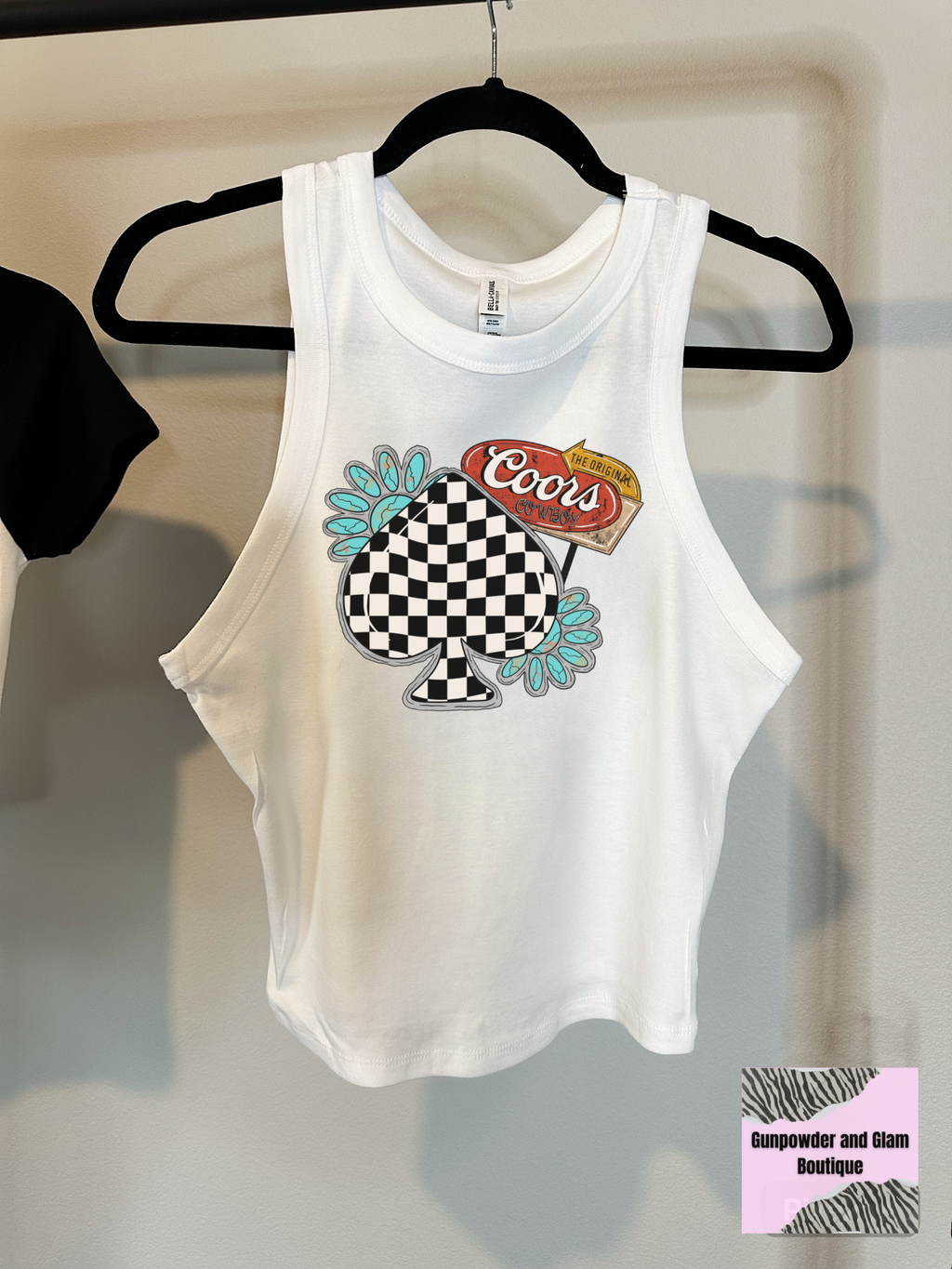 Checkered Beer Cropped Tank
