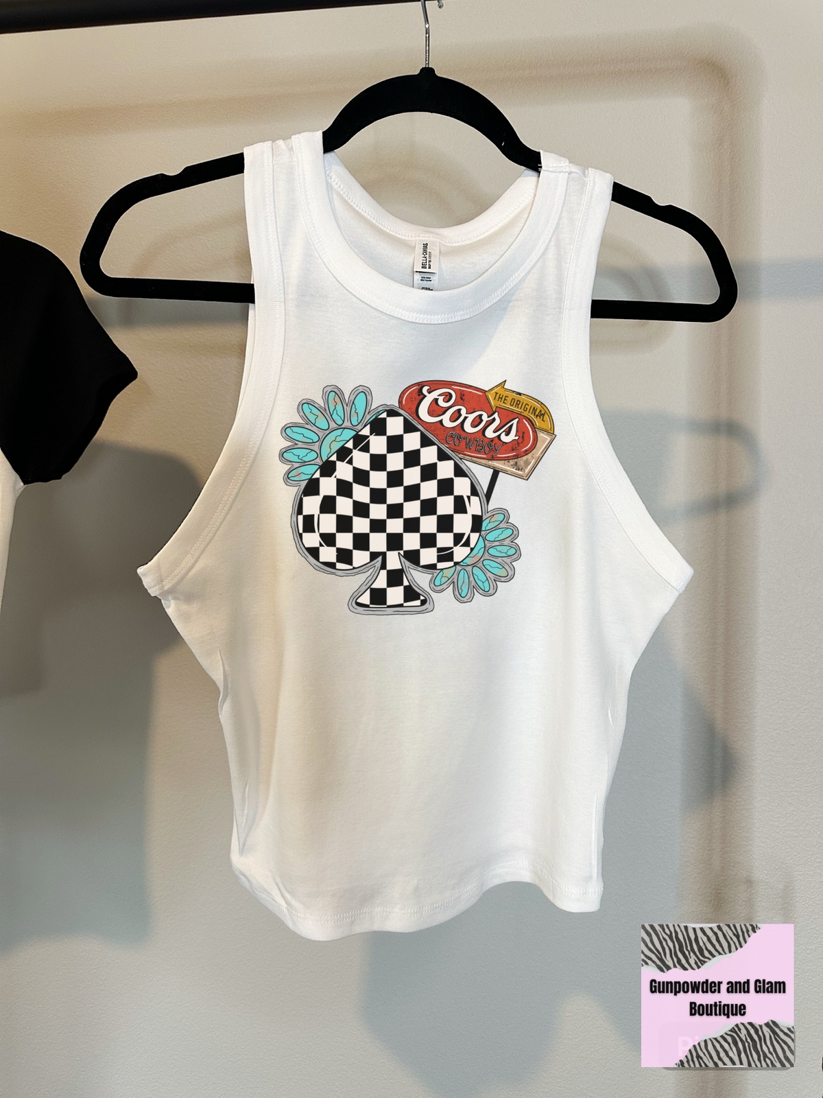 Checkered Beer Cropped Tank