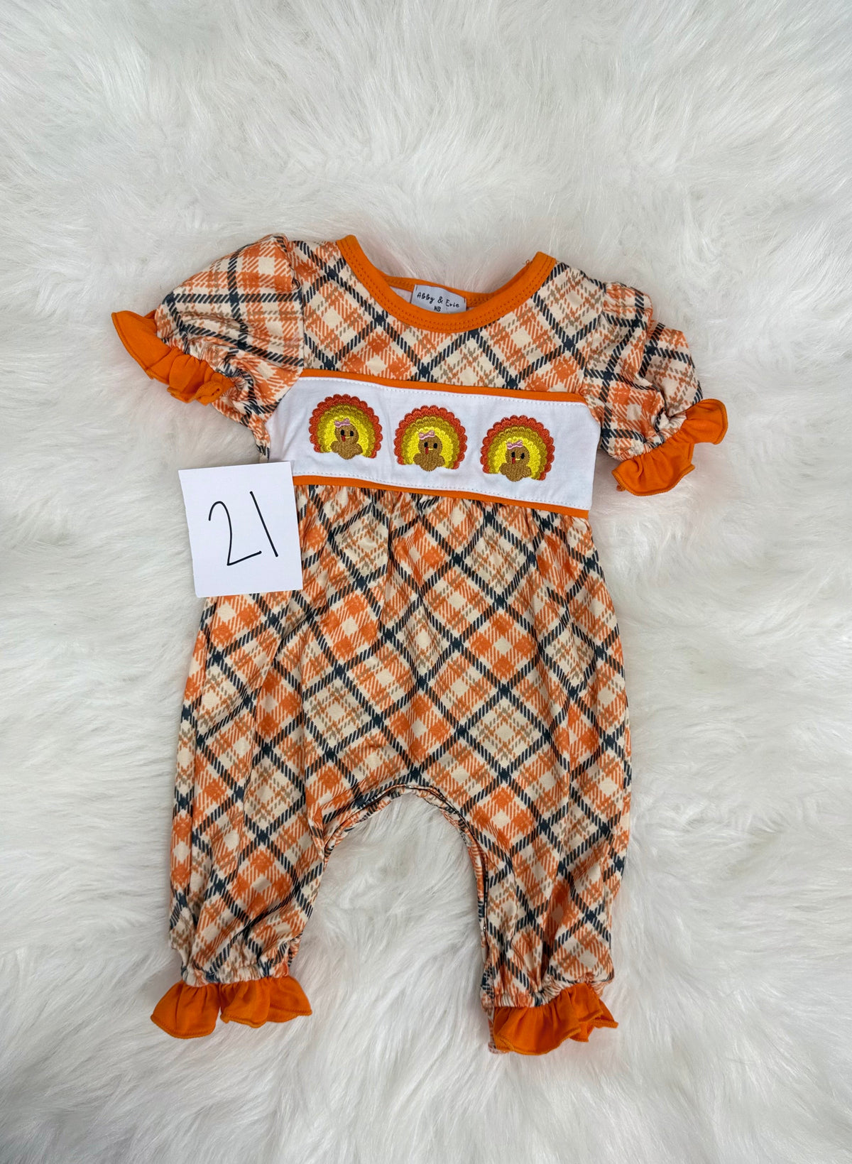 Orange Plaid Ruffled Jumper (#21) (FINAL SALE)