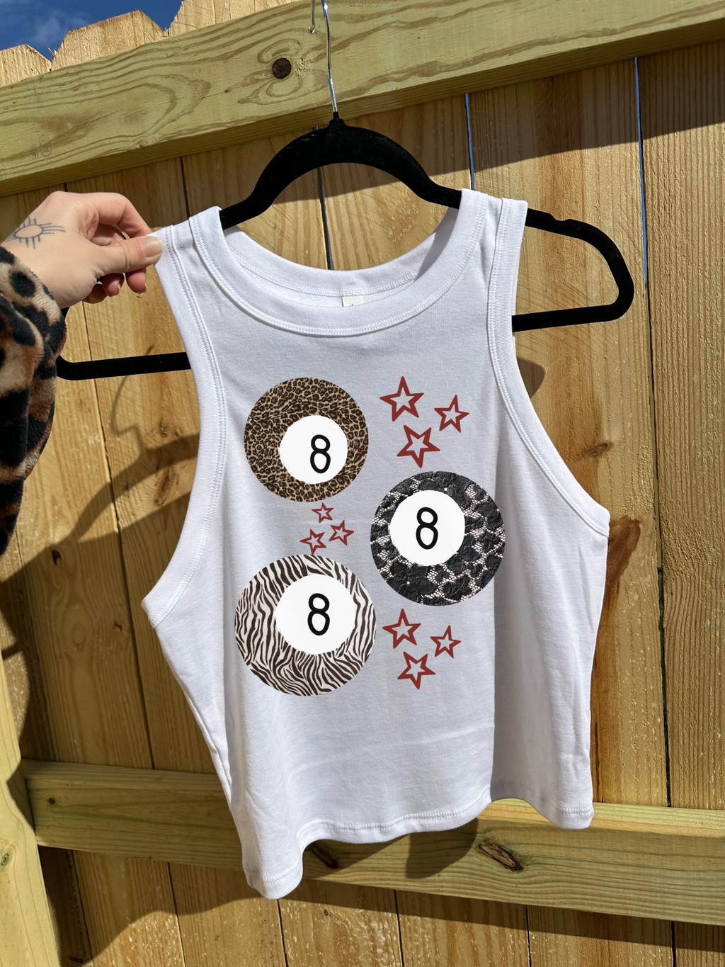 Animal Print 8 Ball Cropped Tank