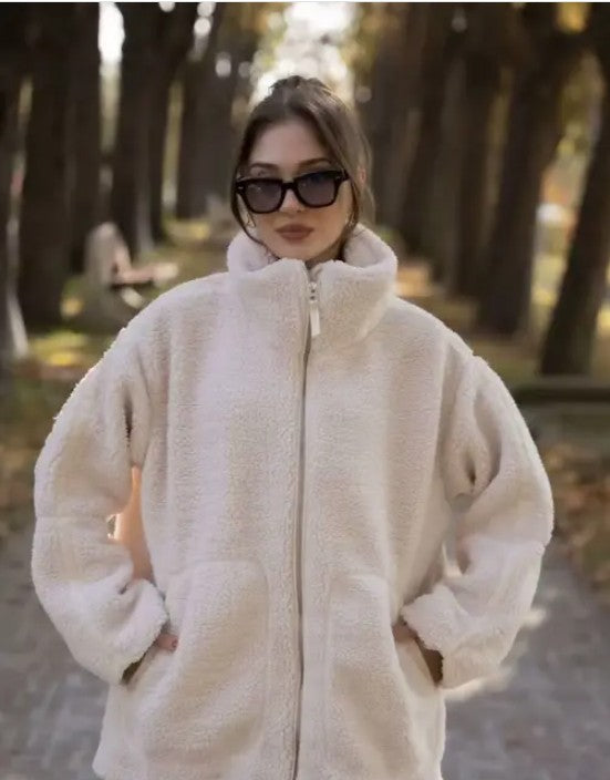 Zip-up Faux Fur Jacket