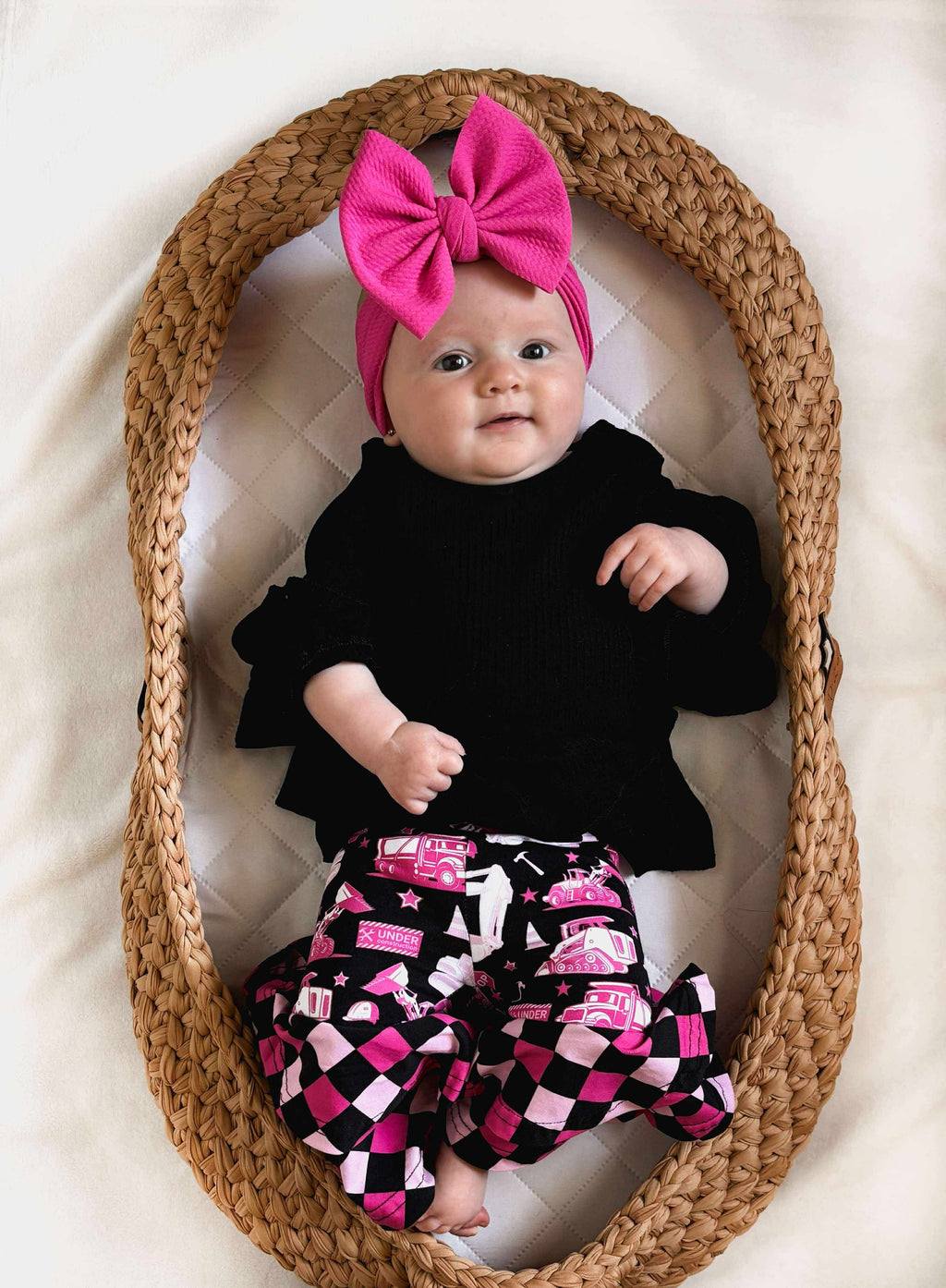 Girls 8/9 Pink Under Construction Double Bell Bottoms (FINAL SALE)