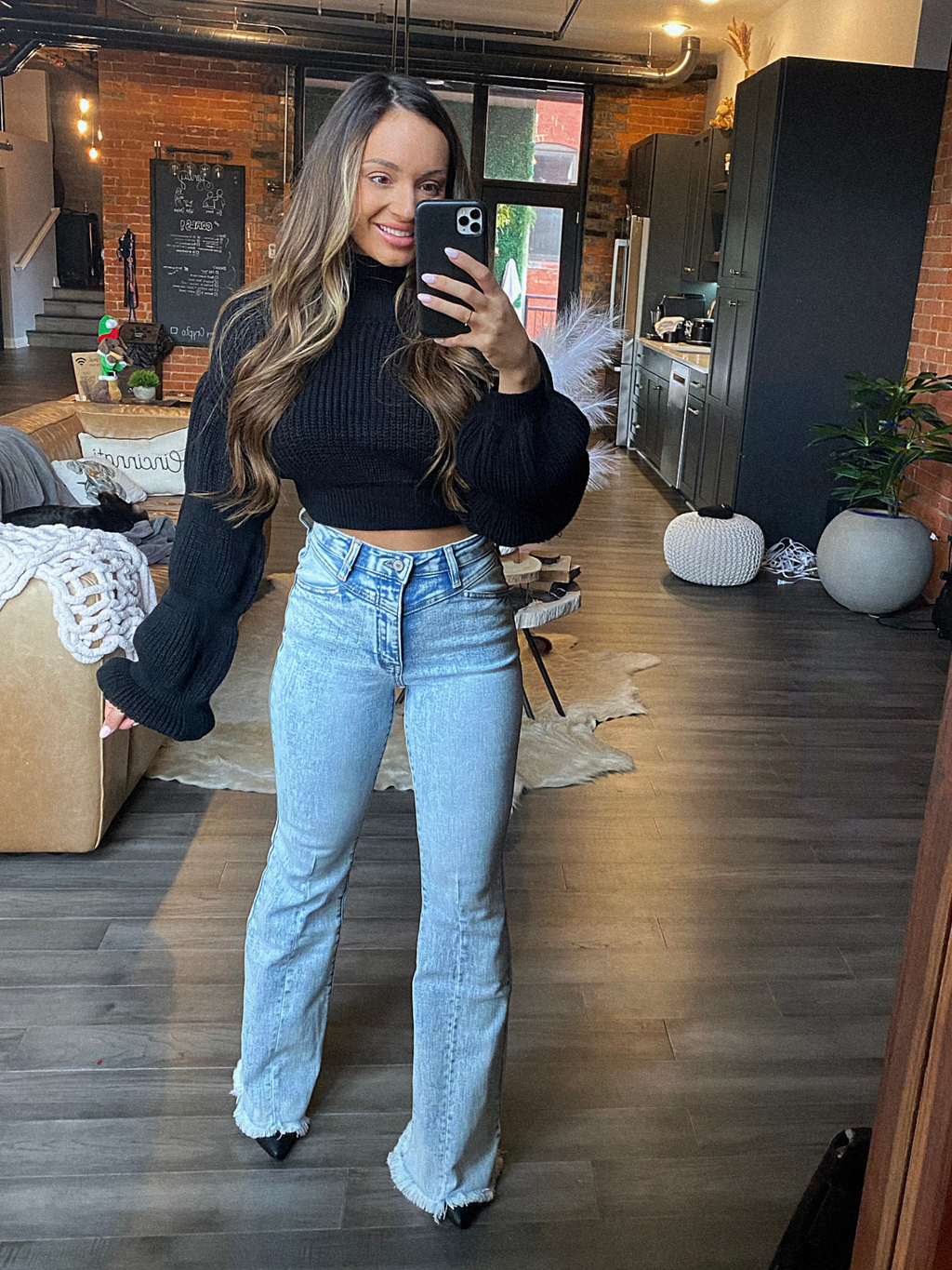 Keep Up Flare Acid/Dark Wash Jeans