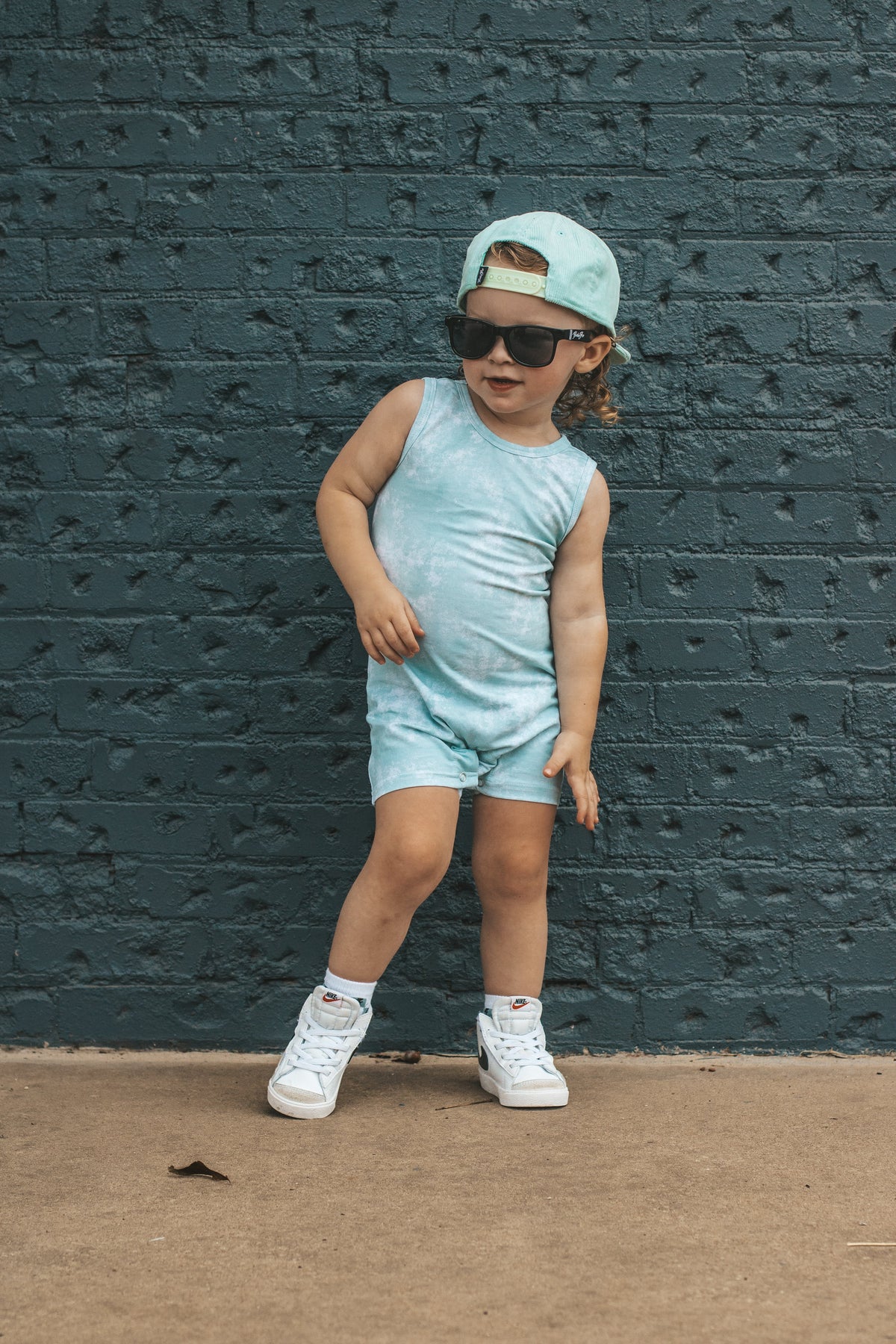6/12 Months Mint Tie Dye Tank Top Romper (FINAL SALE)