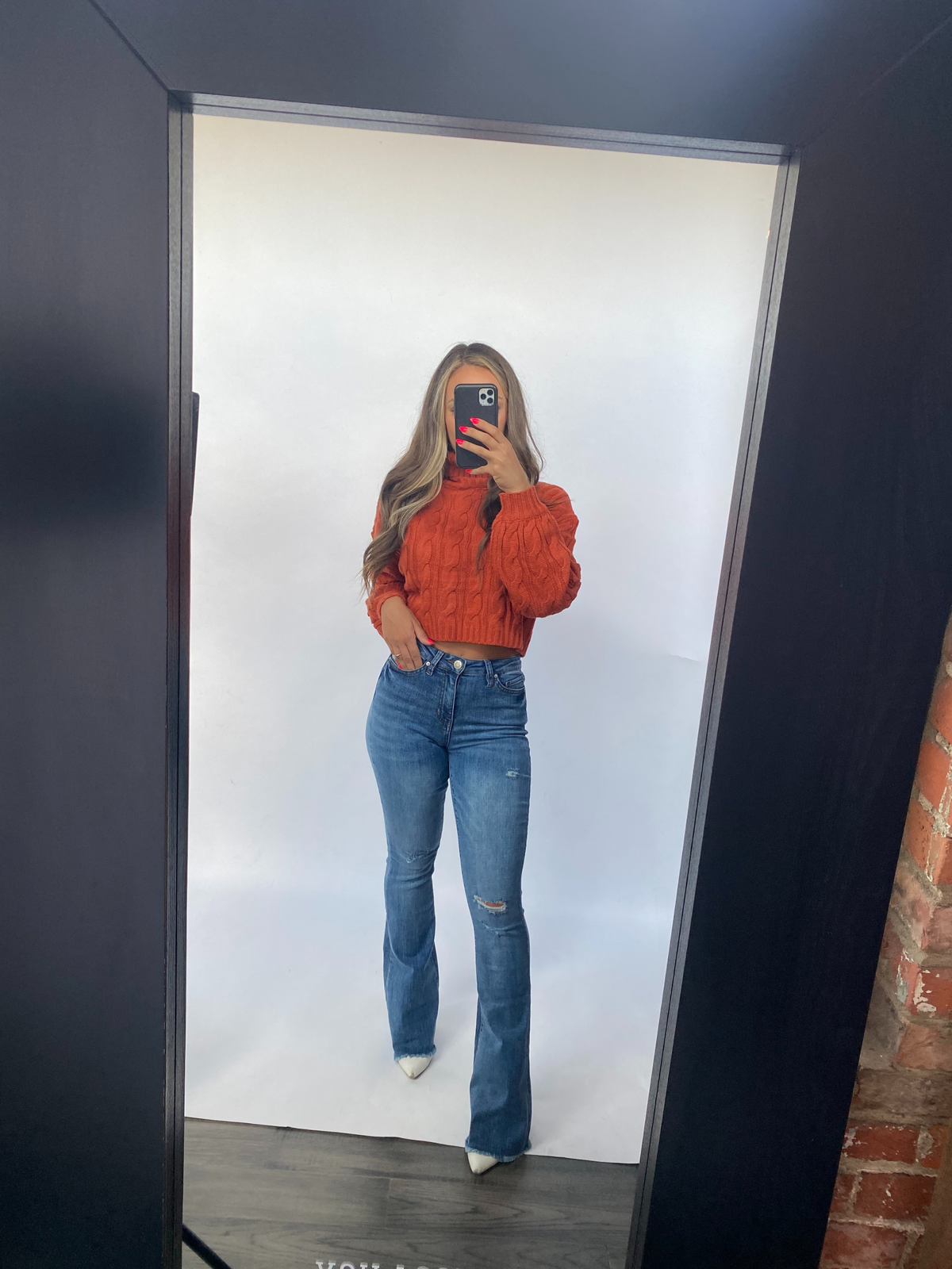 Sarah Distressed Medium Wash Flares