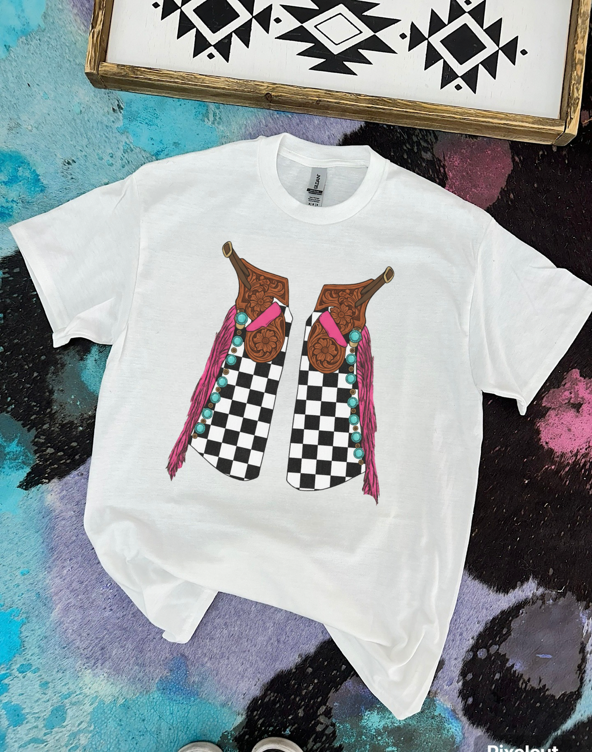 Checkered Chaps TEE or CREWNECK