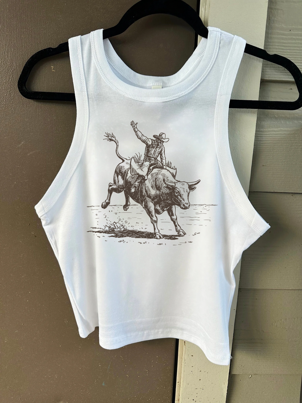 Vintage Bull Rider Cropped Tank