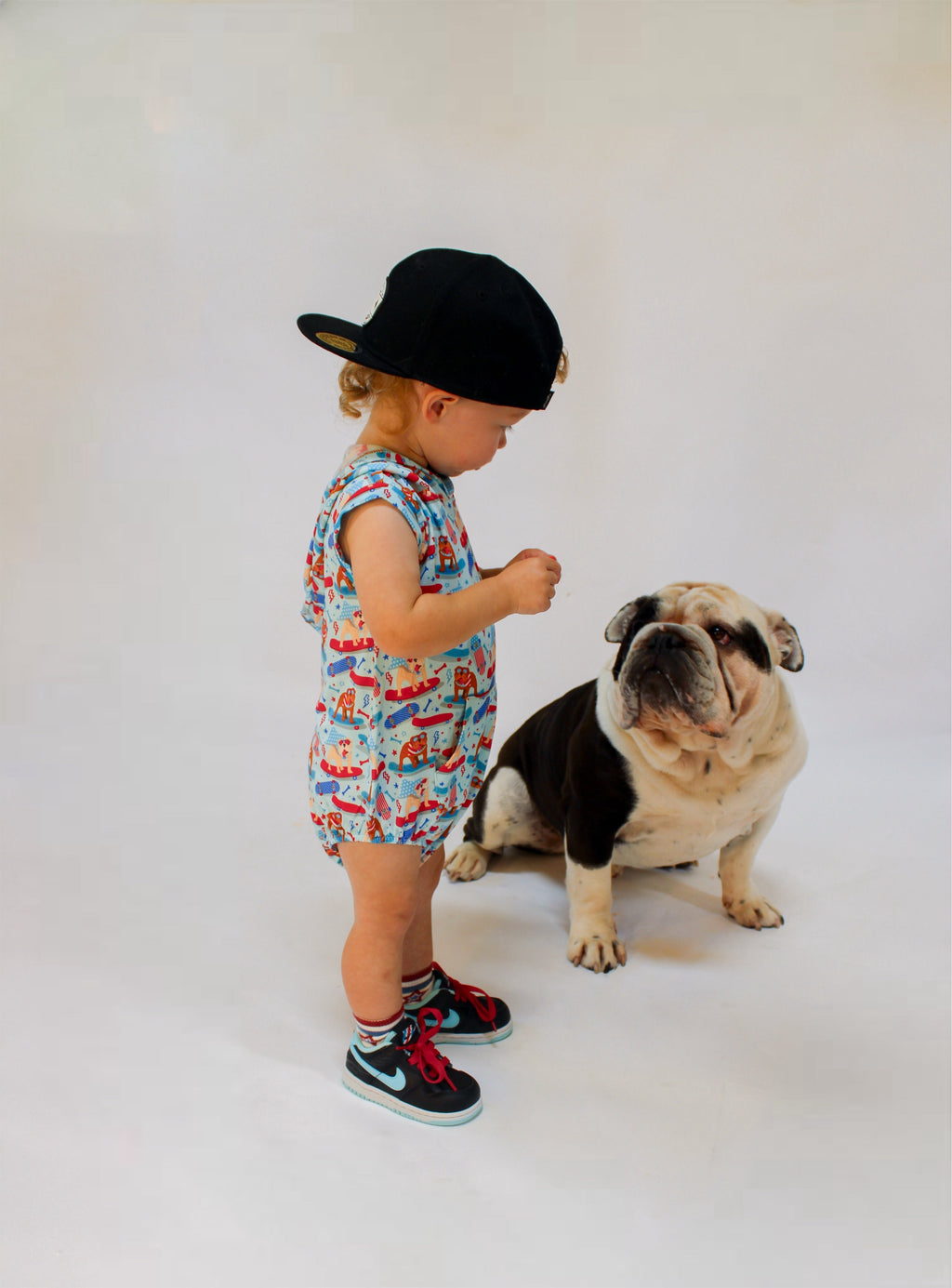 Patriotic Bulldogs Bamboo Hooded Romper (FINAL SALE)