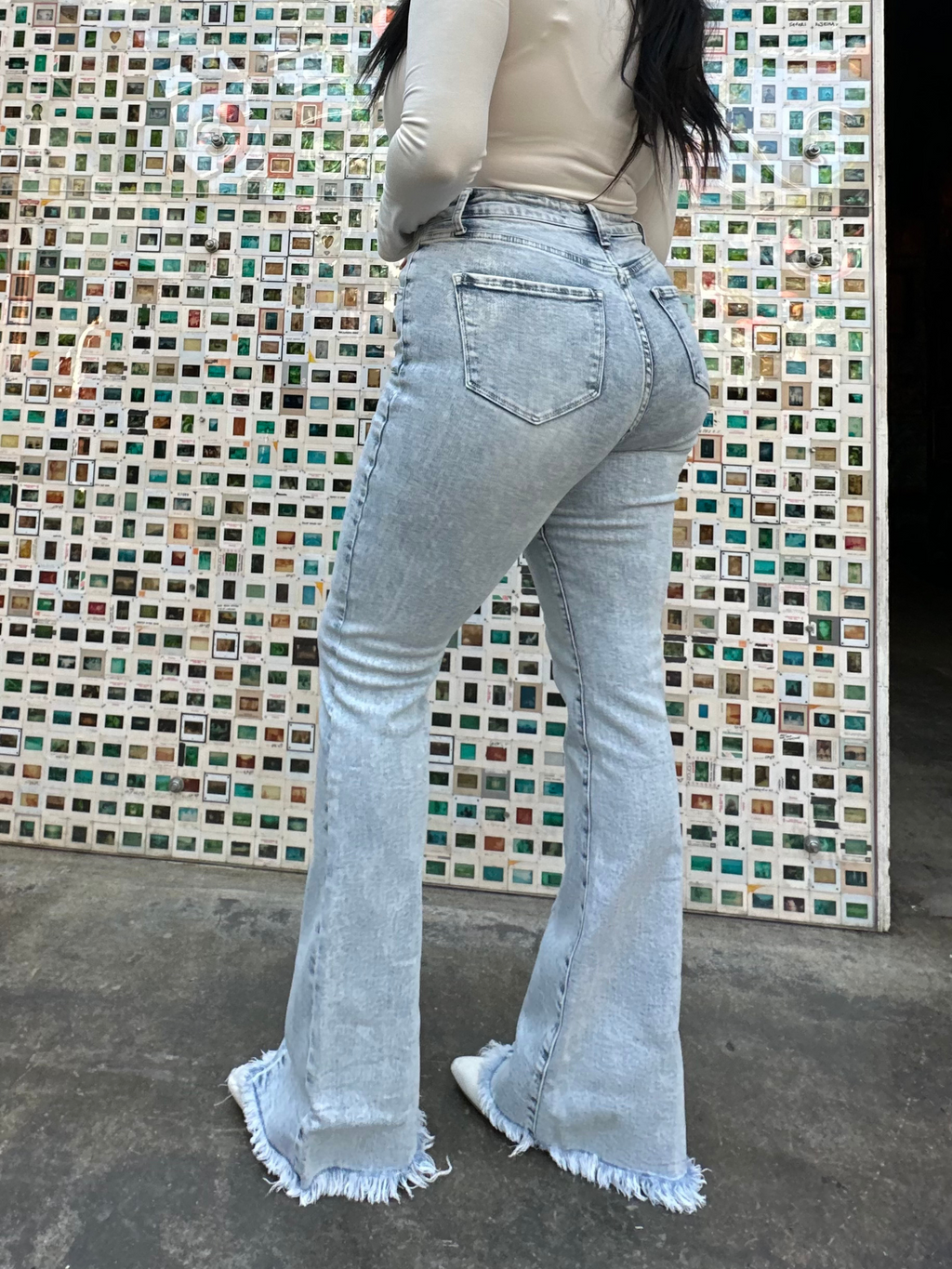 Keep Up Flare Acid/Dark Wash Jeans