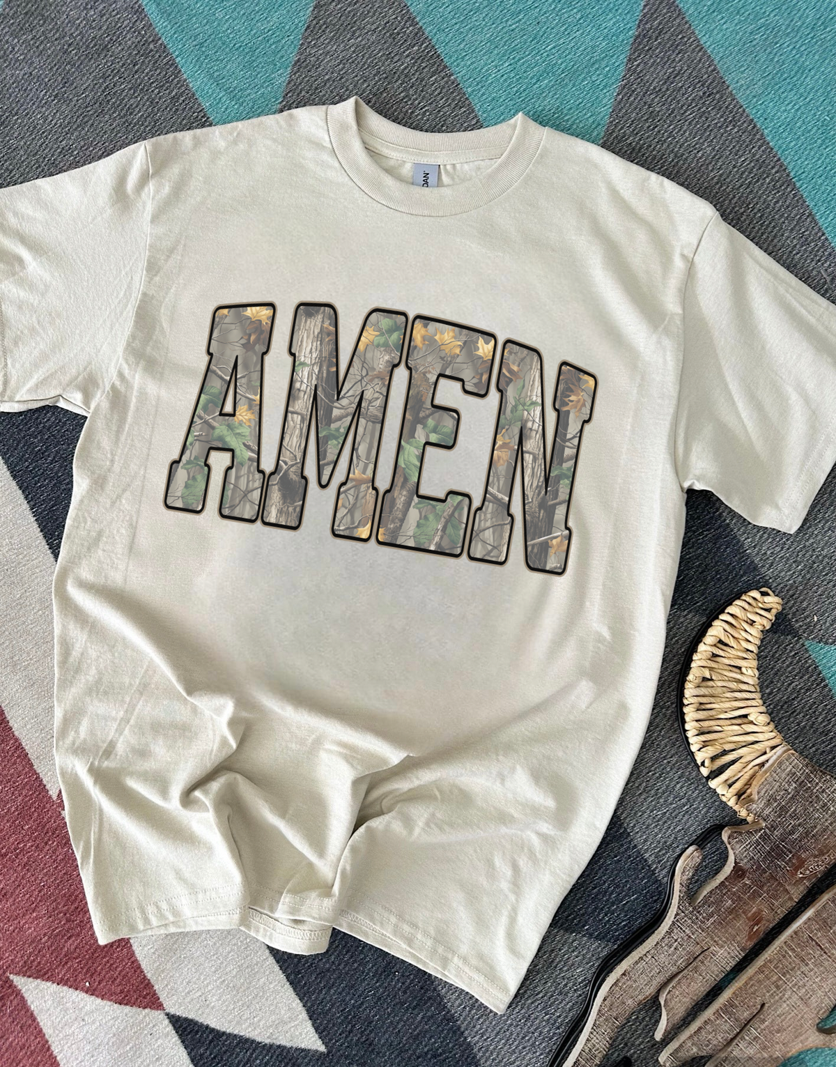 Camo Amen Tee or Crewneck