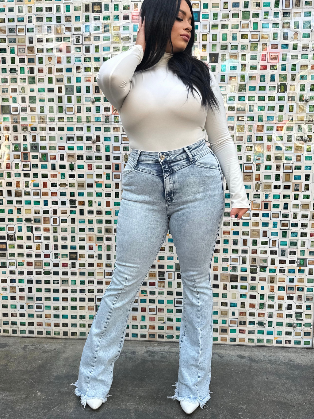 Keep Up Flare Acid/Dark Wash Jeans