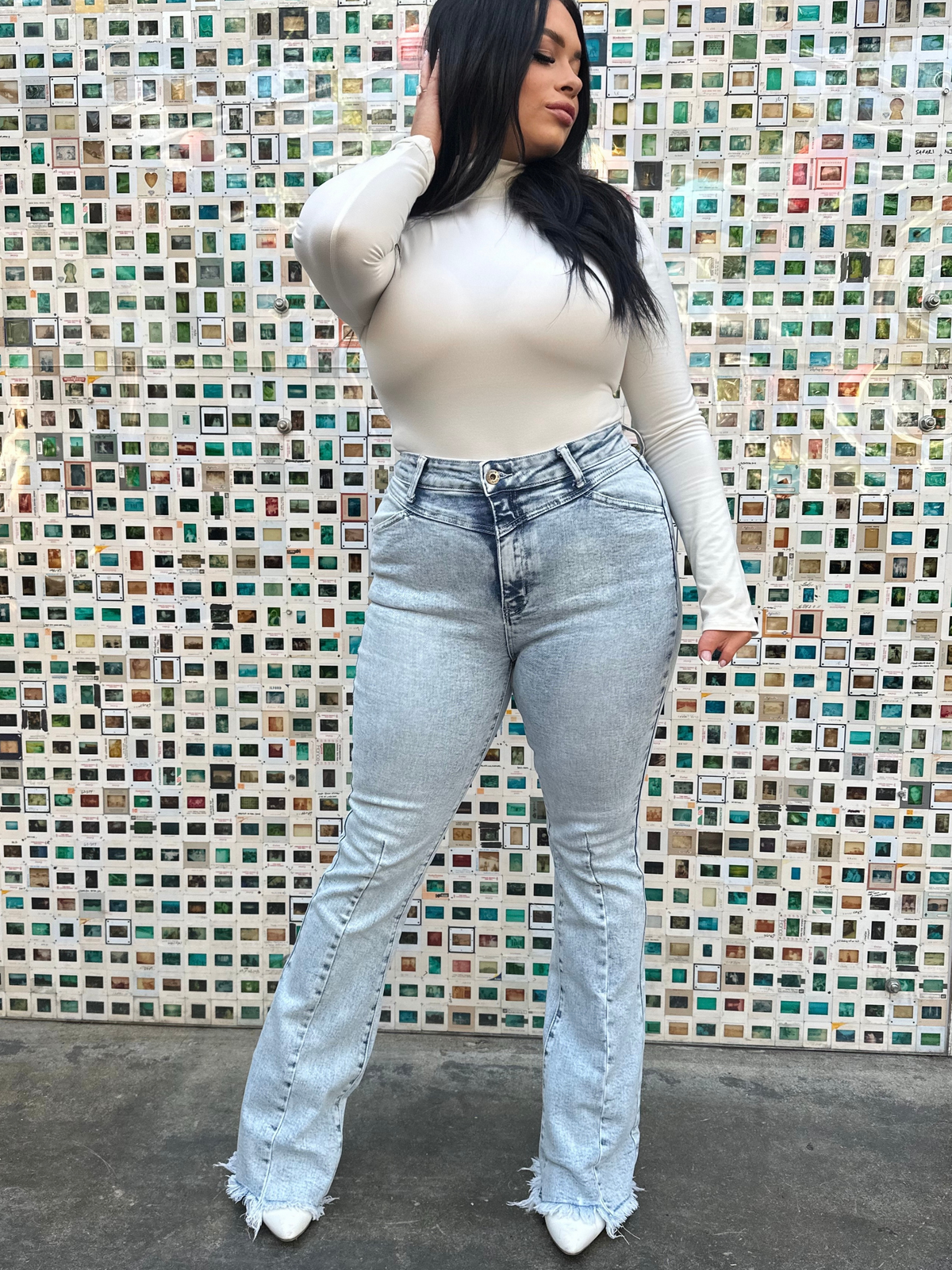 Keep Up Flare Acid/Dark Wash Jeans