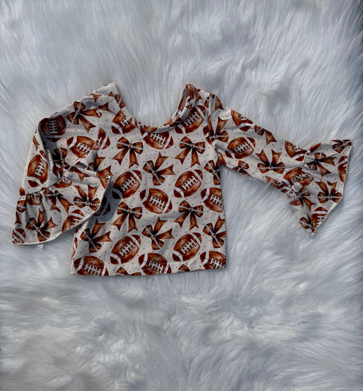 Quarterback Cutie Ruffled Sleeve Top (FINAL SALE)