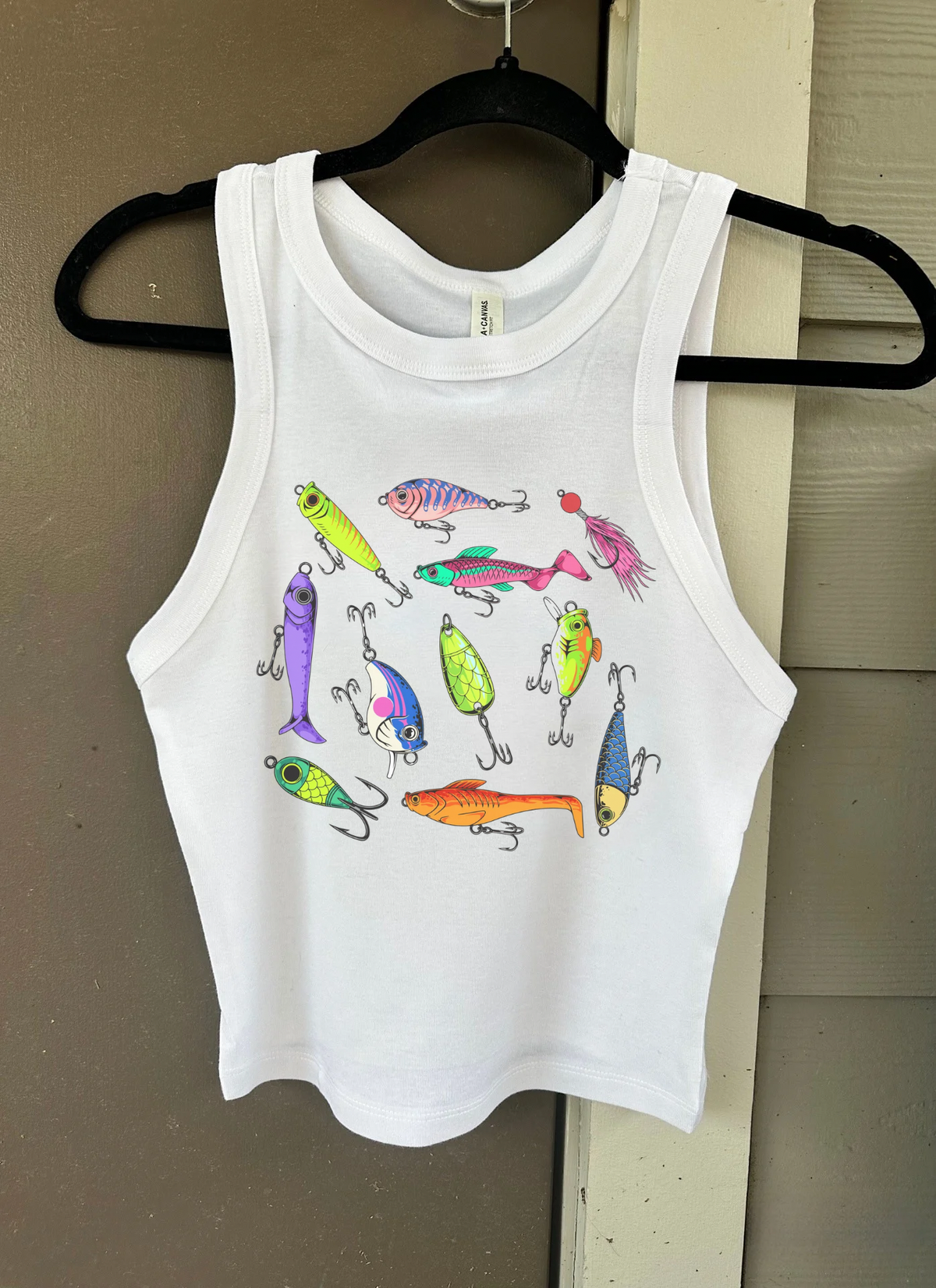Funky Fishing Lures Cropped Tank