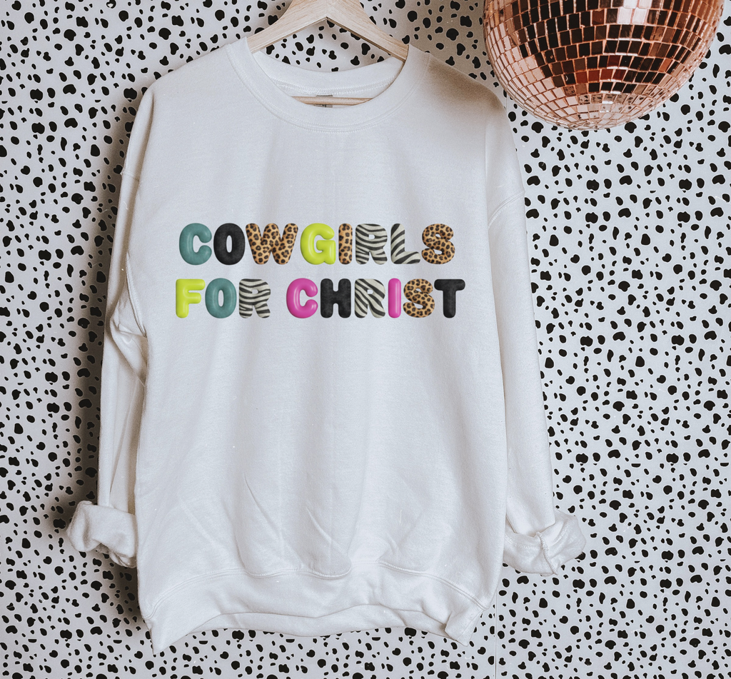Cowgirls For Christ Tee or Crewneck