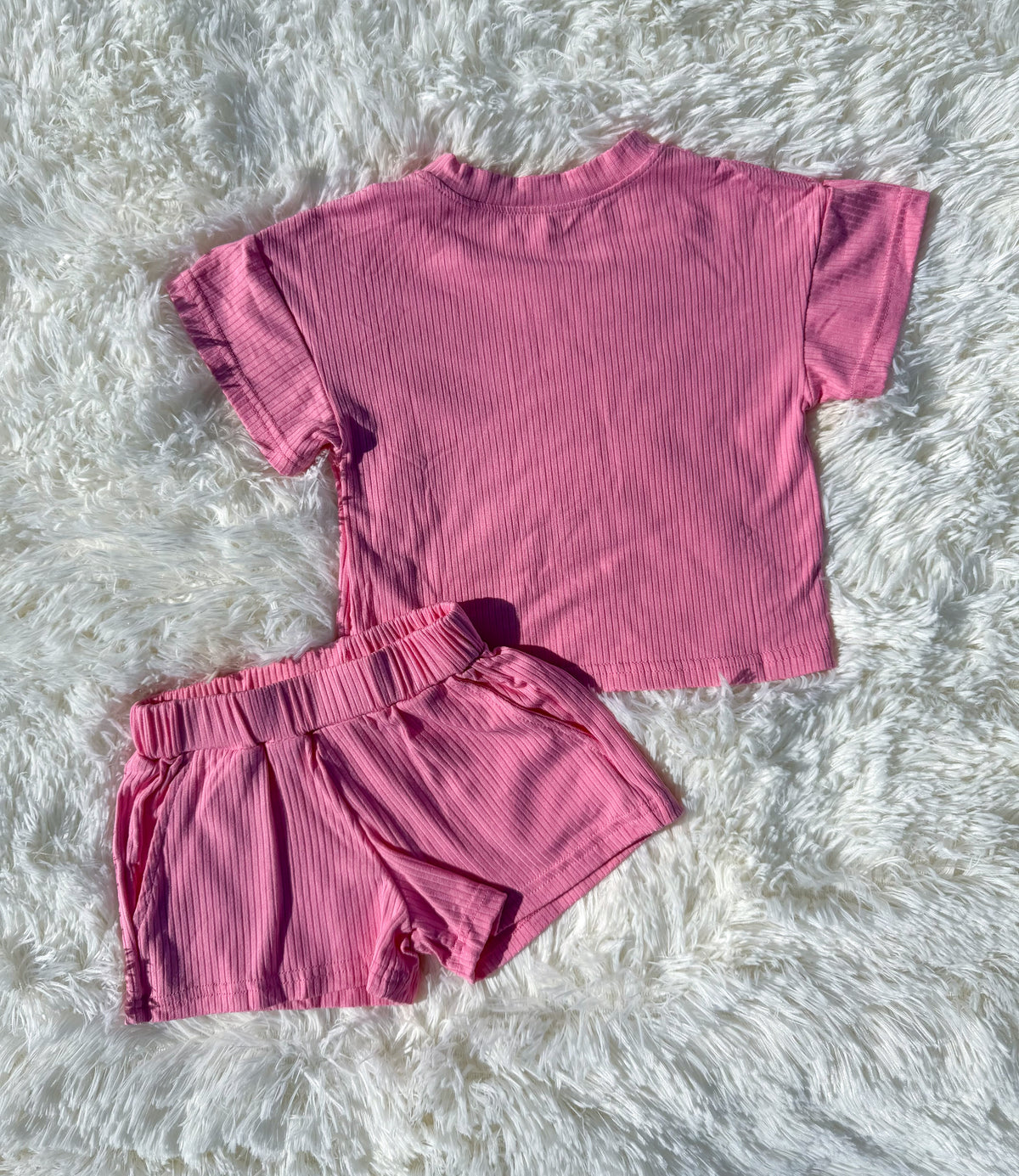 Kids pink short set