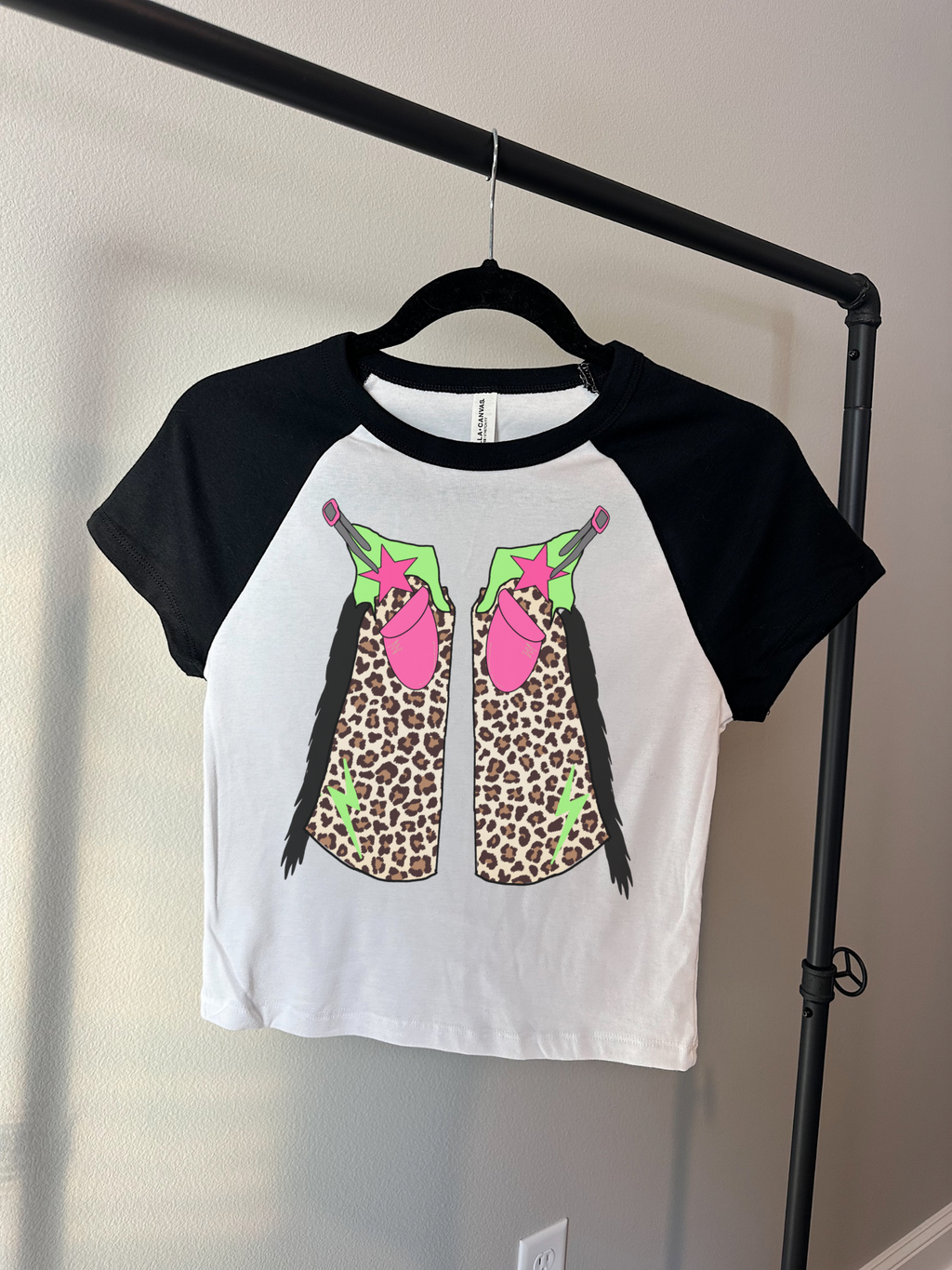 Leopard Chaps Baby Tee