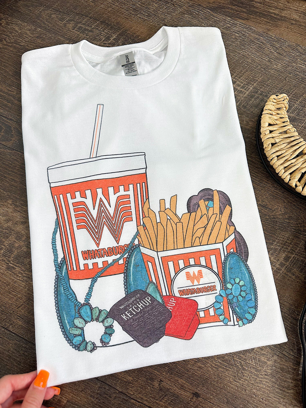 Turquoise Whata TEE or CREWNECK